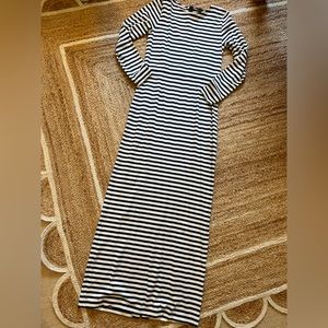 GOOORGEOUS VINTAGE J CREW LONG SLEEVE STRIPED MAXI DRESS SIZE 8 TALL WORN ONCE!
